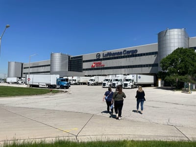 Starwood team walking to Lufthansa cargo