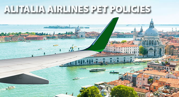 Alitalia flying over Venice