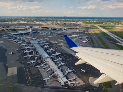 airplanes parked at JFK airport