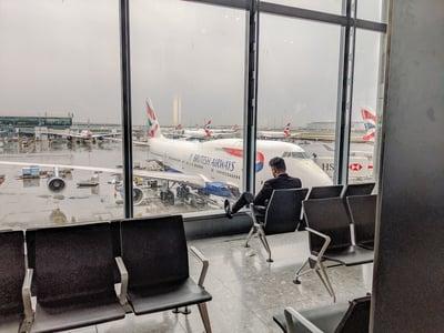 Gate at London Heathrow airport