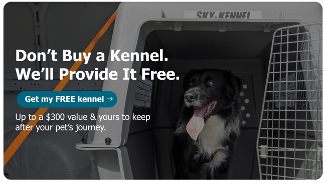 Free travel kennel with any international pet moves booked in May 2026.
