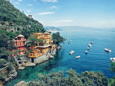 Portofino, Italy sea shore cliffs landscape
