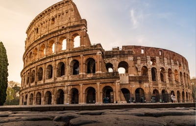 Close up shot of the Colosseum in Rome, Italy.