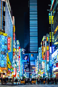 Tokyo signs at night