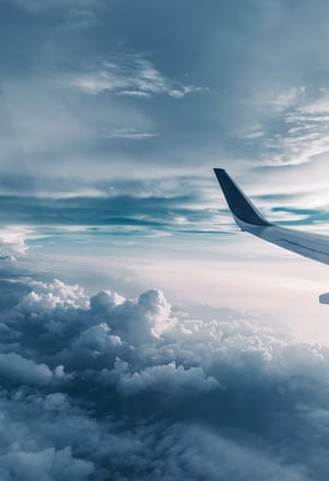 window view of clouds from airplane